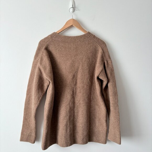 Aritzia Wilfred Wool Chunky V Neck Cardigan Brown Size Small - Picture 3 of 5